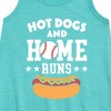 Girls' - Instant Message - Hot Dogs And Home Runs Graphic Sleeveless Aline Dress - 2 of 4