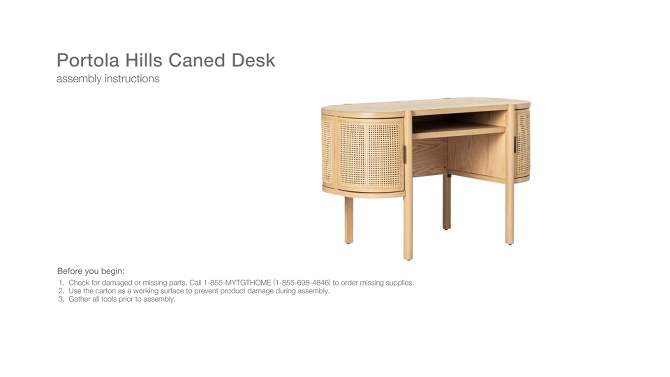 Portola Hills Caned Desk - Threshold™ designed with Studio McGee, 2 of 16, play video
