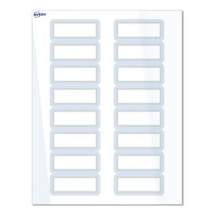 Avery Labels, 1" x 2-5/8", Glossy White, Blue Border w/ Gold Dots, 160ct - 1 of 4