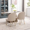 Velvet Dining Chairs Set of 2,Upholstered Armless Kitchen Chairs With Solid Wood Legs,Curved Backrest Kitchen Chairs,Accent Chair-Cuddlewood - 2 of 4