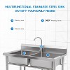 Freestanding Stainless Steel Kitchen Utility Sink 39.4"x19.7"x33.5" Single Bowl with Hot & Cold 360° Swivel Faucet – Durable Rust Resistant - 4 of 4