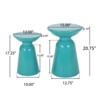 VisioGear Patio End Tables, 2PCS Outdoor Flared Shaped End Table, Patio End Table with Round Base for Balcony Porch Pool, Blue, 15"*15"*20.75" - 2 of 4