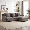 102.2 Inch Gray L-Shaped Sectional Sofa with Ottoman, Three Cushions and Three Pillows for Living Room Apartment - 2 of 4