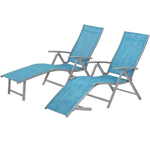 Pellebant Outdoor Aluminum Folding Adjustable Chaise Lounge - 1 of 4