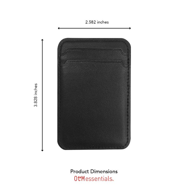 OTM Essentials Black Leather Wallet Sleeve MagSafe Compatible, 4 of 7