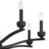 Franklin Iron Works Norwell Semi Gloss Black Chandelier 35 3/4" Wide Modern Industrial Candle 8-Light Fixture for Dining Room - 3 of 4