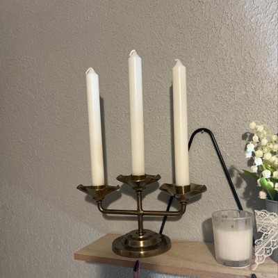 MAKIRA HAMMERED ANTIQUE BRASS PILLAR CANDLE HOLDER – Wildflower and Twigs