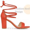 Perphy Strappy Lace Up Chunky High Heel Sandals for Women - 4 of 4