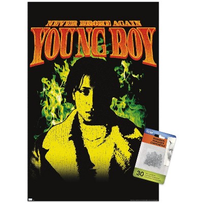 Trends International NBA Youngboy - Green Flame Unframed Wall Poster Prints