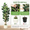 Faux Fiddle Leaf Fig Tree with White Pot, Faux Trees with Artificial Plants Fiddle Leaves Greenery - Lifelike Fake Tree for Home Office Store Room - 3 of 4
