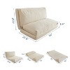 MAXYOYO Bean Bag Sofa Bed - Corduroy Floor Sofa with Washable Cover, Beige - 3 of 4