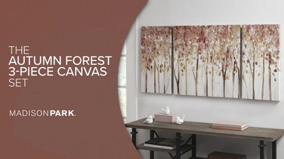 Autumn Forest Hand-Textured Canvas Art Set of 3