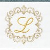 Linum Home Textiles 100% Turkish Cotton MONICA Gold Thread 2PC Embellished Hand Towel Set - 3 of 3