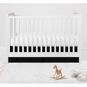  Bacati - Solid Crib/Toddler Bed Skirt - Black - 1 of 4