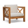 GDFStudio Sam Outdoor Patio Acacia Wood Club Chair with Water-Resistant Cushion - 4 of 4