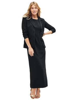Jessica London Women's Plus Size 2-Piece Stretch Crepe Single-Breasted Maxi Jacket Dress