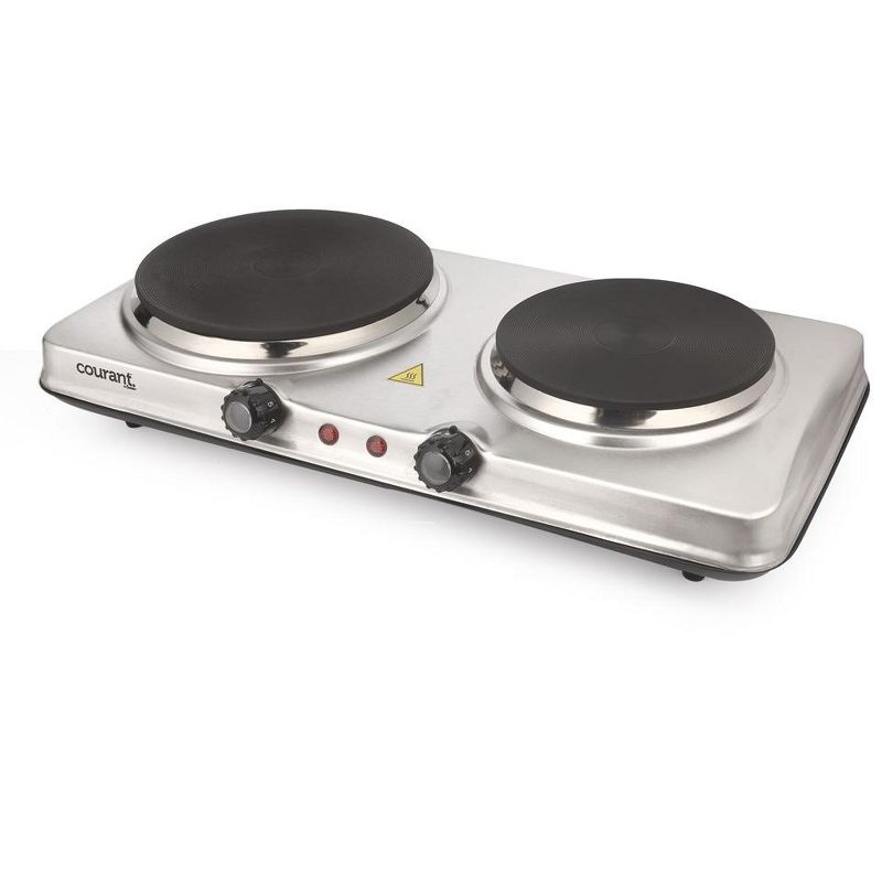 Courant 1700 Watts Electric Double Burner, Stainless Steel Design, 2 of 5