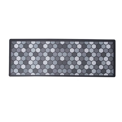 J&V TEXTILES 20"x55" Anti-Fatigue Kitchen Runner Mat Black/Gray: Non-Skid, Stain & Water-Resistant, Medium Pile, Indoor Use