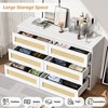 Rattan Dresser for Bedroom, 6 Drawer Dresser for Bedroom, Modern Wide Chest of Drawers - 3 of 4