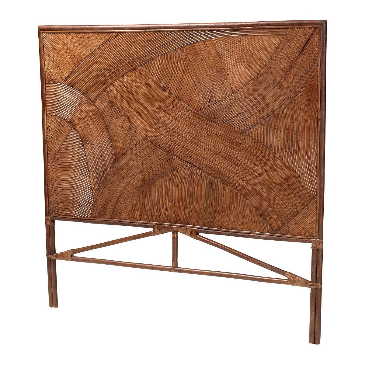 bali & pari King Elettra Rattan Standalone Headboard: Handcrafted, No Assembly, Bohemian Design - thumbnail 2