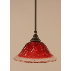 Toltec Lighting Any 1 - Light Pendant in  Dark Granite with 10" Raspberry Crystal Shade - 1 of 1