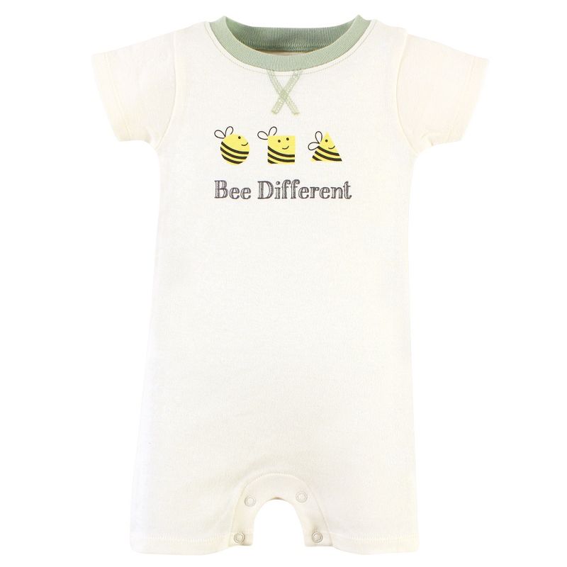 Touched by Nature Unisex Baby Organic Cotton Rompers, Bee Different, 5 of 6