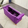 DOMETOUR 71 Inch Velvet Sofa with Storage for Living Room Bedroom, U Shape Backrest Couch with 2 Pillows - 3 of 4