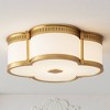Minka Lavery Modern Ceiling Light Flush Mount Fixture 16 1/4" Liberty Gold LED Etched White Glass Shade for Bedroom Kitchen House - 2 of 3