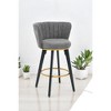 Set of 2 Counter Height Bar Stools, 26â€?Velvet Upholstered Dining Swivel Chair with Backrest and Gold Footrest, Stools for Kitchen or Dining Room - 3 of 4