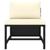 vidaXL 3 Piece Patio Sofa Set with Cushions Black Poly Rattan - 3 of 4