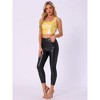 INSPIRE CHIC Women's U Neck Sleeveless Party Clubwear Shiny Metallic Crop Tank Tops - 2 of 4