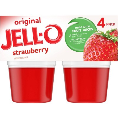 Jell-o Original Strawberry Jello Cups Gelatin Snack - 13.5oz/4ct : Target