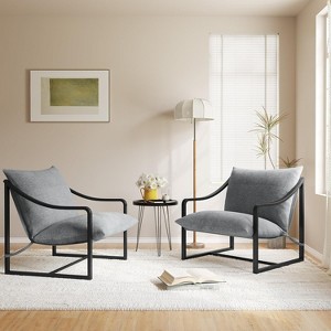 Modern Accent Chair, Heavy Duty Metal Frame Reading Chair with Armrest and Soft Foam - 1 of 4