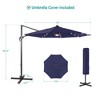 Sonkuki 10ft Ourdoor LED Solar Lights Cantilever Patio Umbrella, Offset umbrella W/Aluminum Frame and Pole - 3 of 4