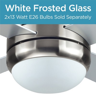 52-Inch Brushed Nickel Ceiling Fan with Mahogany Blades and Remote