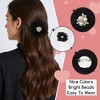 INSPIRE CHIC Women's Mesh Flower Brooch Pin Collar Bow Ties with Beads for Shirts - 3 of 4