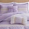 Okak 5-Piece Purple Seersucker Daisy Pattern Bed Comforter Set with Throw Pillow,Comfortable Coverlet Bedding Sets,Farmhouse Style - 4 of 4