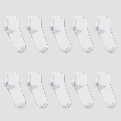 Hanes Women's Cushioned 10pk Ankle Socks - White 5-9