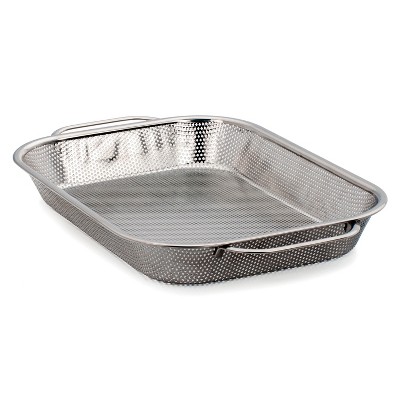 RSVP International Stainless Steel BBQ Precision Pierced Roasting Pan