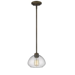 Amon Collection Oblate Glass Pendant Light - Vintage Inspired, Dimmable, 1 Bulb, 100W - 1 of 1