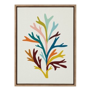 18" x 24" Sylvie Sea Plant by Alicia Schultz Framed Wall Canvas Gold - Kate & Laurel All Things Decor - 1 of 4