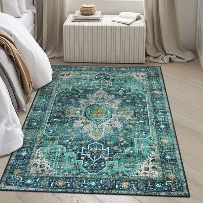 Lahome Ultra-Thin Washable Area Rug– Non-Slip Carpet for Girls Bedroom, Living Room,Office,Entryway,or Kitchen
