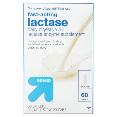 Fast-Acting Lactase Dairy Digestive Aid Caplets - 60ct - up & up™