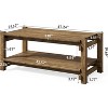 Tribesigns 47-Inch Solid Wood Coffee Table, 2-Tier Farmhouse Center Table with Storage Shelf, Rectangle Tea Table for Living Room, Brown - 3 of 4