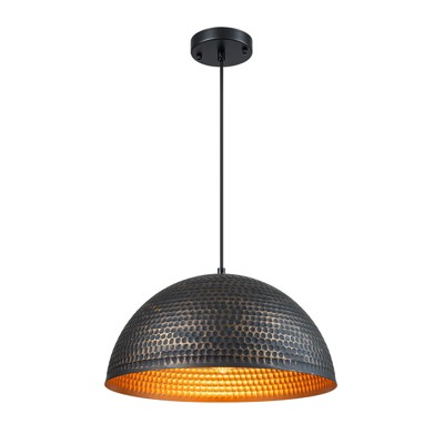 LLHZSY Hammered Dome Pendant Chandelier Light 15 3/4" Wide Modern Fixture for Kitchen Island Dining Room