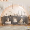 Double Cat Litter Box Enclosure,Hidden Litter Box Furniture for 2 Cats,Wooden Litter Box Enclosure Furniture - 2 of 4