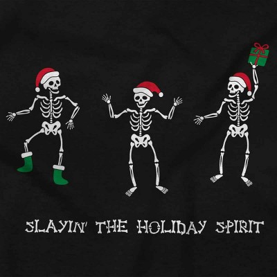 Christmas Skeletons Holiday Spirit Toddler Baby Graphic T Shirt Brisco Brands