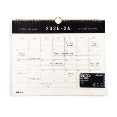 Altitude Monthly Wall Calendar 11"x8.75" Black/White