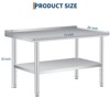 Stainless Steel Prep Table, 24 x 72 Inch Commercial Kitchen Prep & Work Table with Adjustable Under Shelf & Backplash, Heavy Duty Metal Workbench - 2 of 4