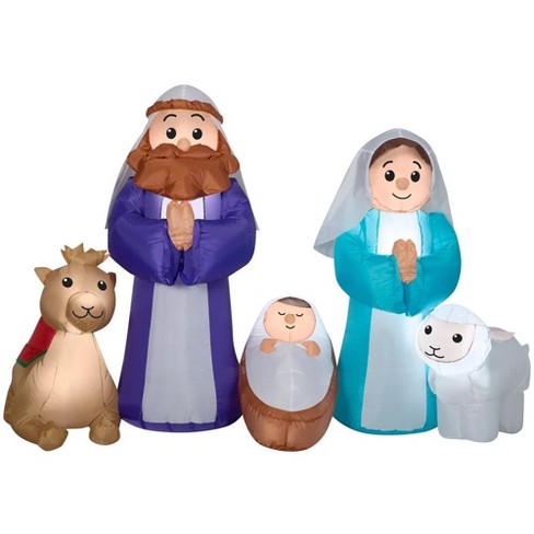 Gemmy 6 5 Ft Wide Lighted Nativity Scene Christmas Inflatable Target